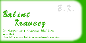 balint kravecz business card